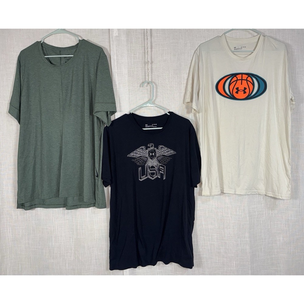Under Armour UA Nike Men's Sz XL Short Sleeve Shirt T-Shirt Lot of 3 Basketball